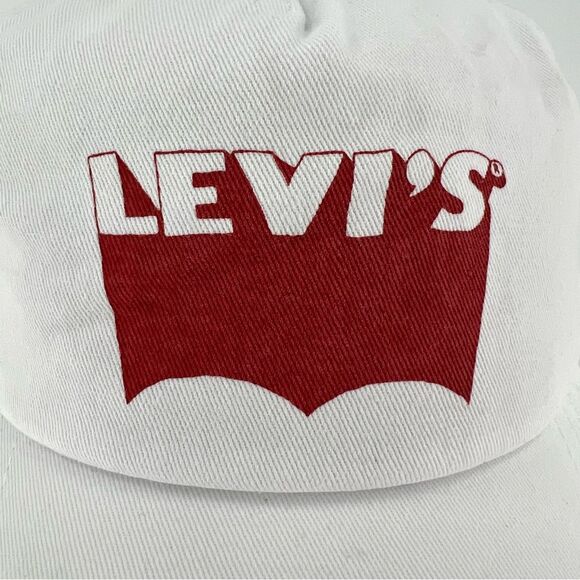 Levi’s SnapBack Baseball Hat White Red One Size NEW - Picture 5 of 9